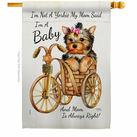 GARDENCONTROL Not Yarkie Im Baby Animals Dog 28 x 40 in. Double-Sided Vertical House Flags for  Banner Garden GA3905223